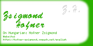 zsigmond hofner business card